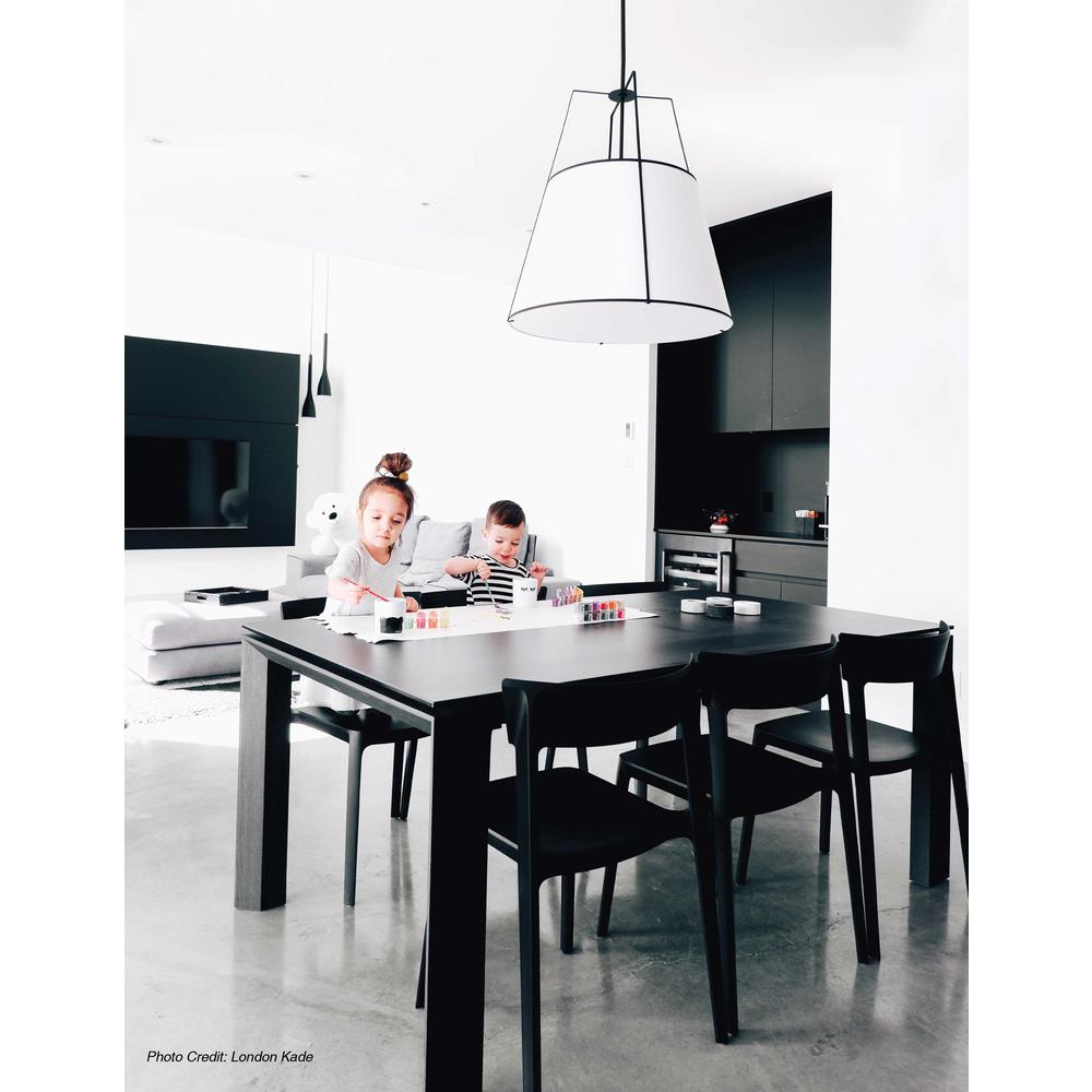 3LT Trapezoid Pendant BK/WH Shade,790Diff