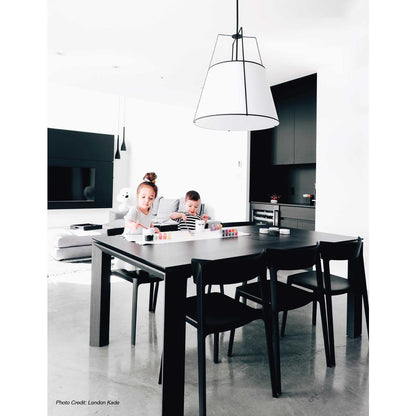 3LT Trapezoid Pendant BK/WH Shade,790Diff