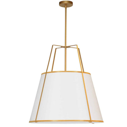 3LT Trapezoid Pendant GLD/WH Shade,790Diff