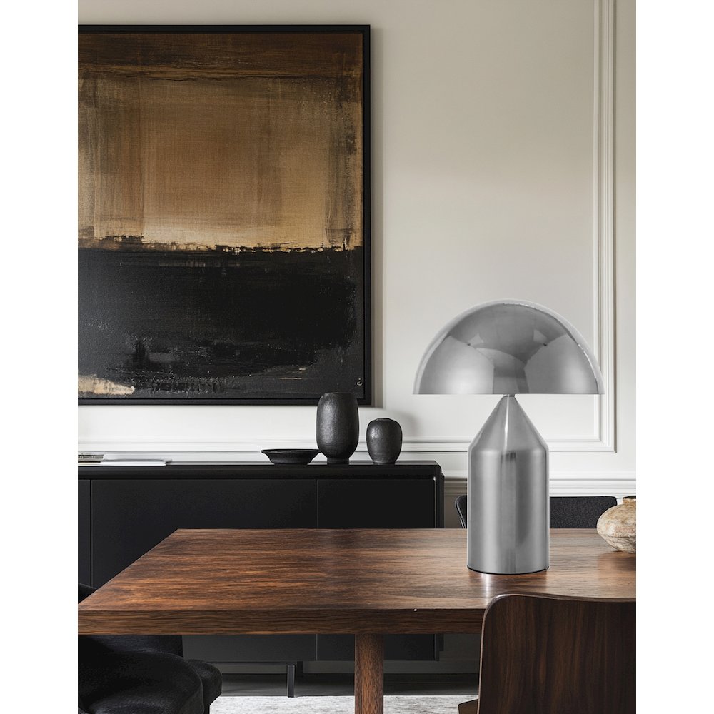 2 Light Table Lamp in Satin Nickel