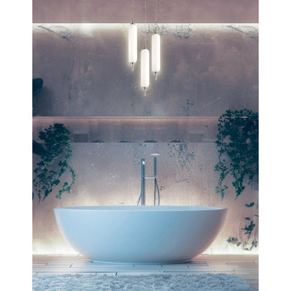 30W Polished Chrome Multi Light Pendant w/ White Opal Glass