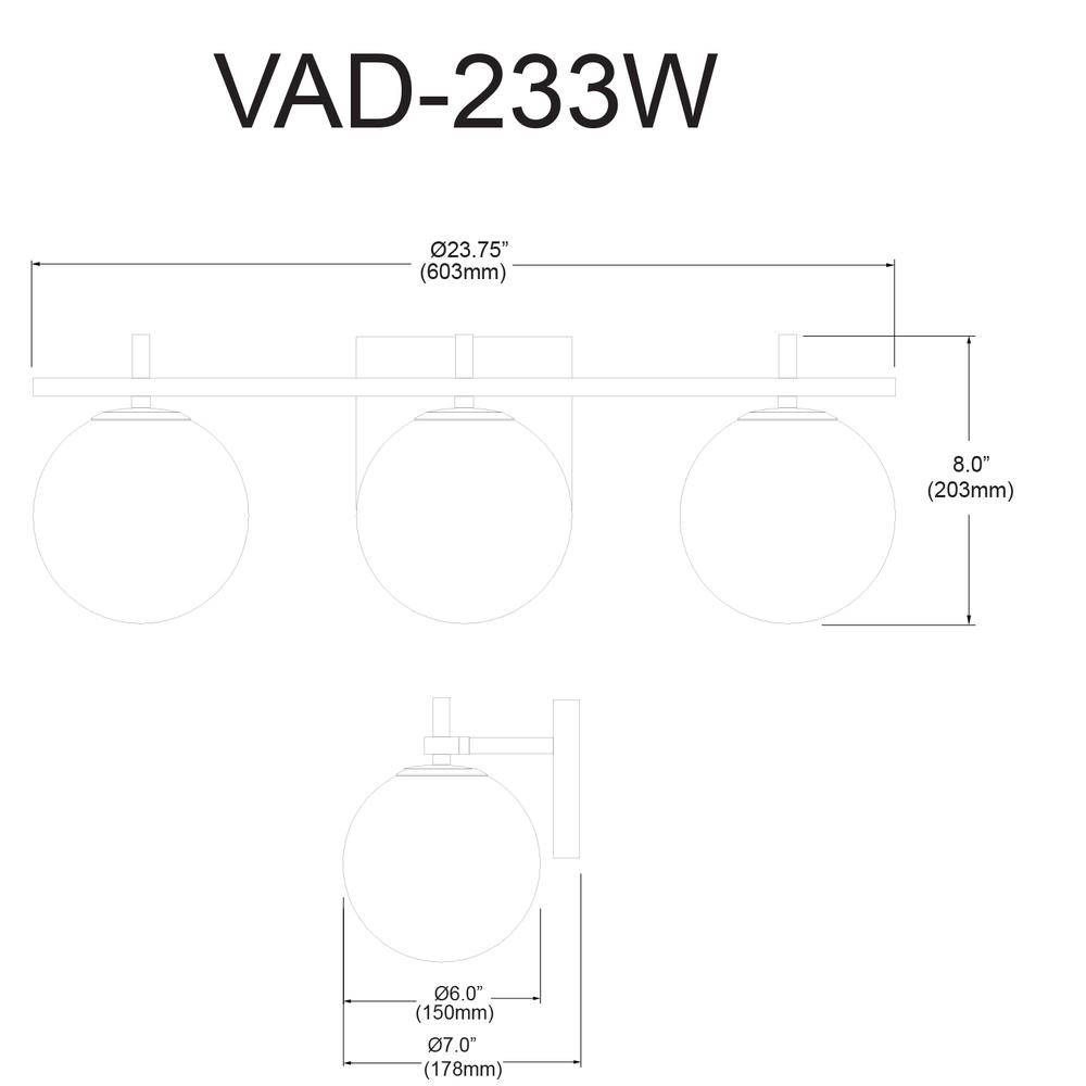 3LT Halogen Vanity, MB & AGB