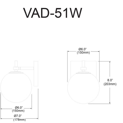 1LT Halogen Wall Sconce, MB