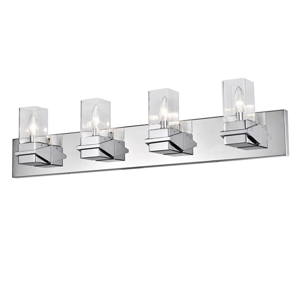 4LT Incandescent Vanity, PC, CLR Glass
