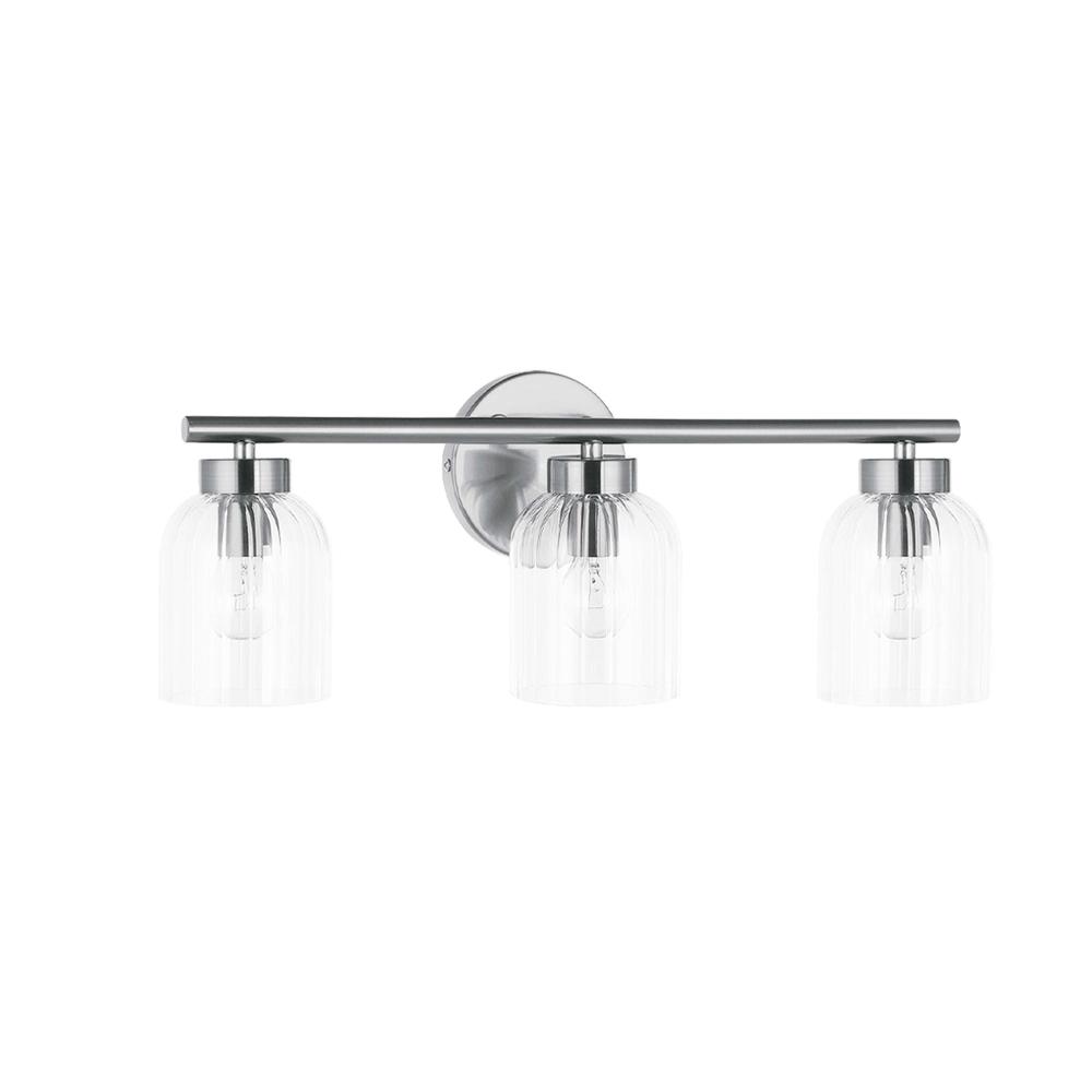 3LT Vanity, PC, CLR Ribbed Glass