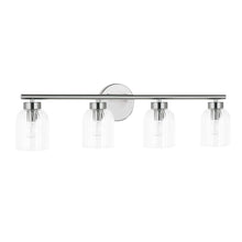 4LT Vanity, PC, CLR Ribbed Glass