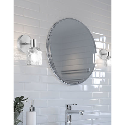 1 Light Polished Chrome Wall Sconce w/ Clear Water Glass