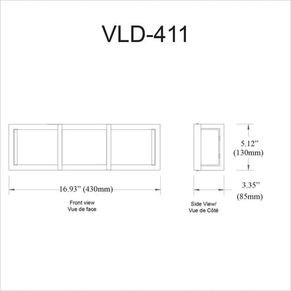15W Vanity Light, PC, WH Acrylic Diffuser