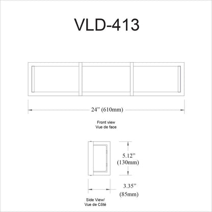 36W Vanity Light, MB, WH Acrylic Diffuser