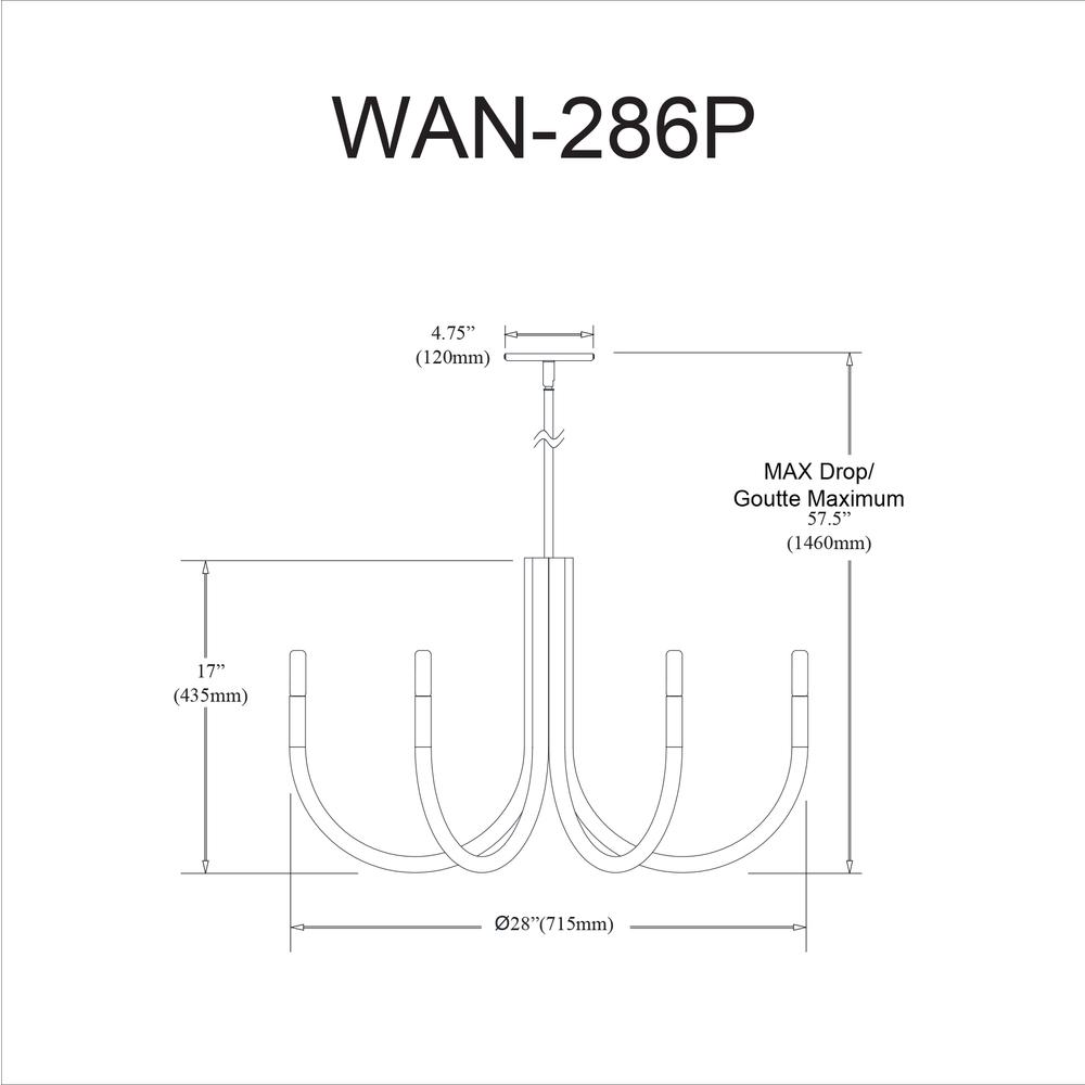 6LT Incandescent Chandelier, MB