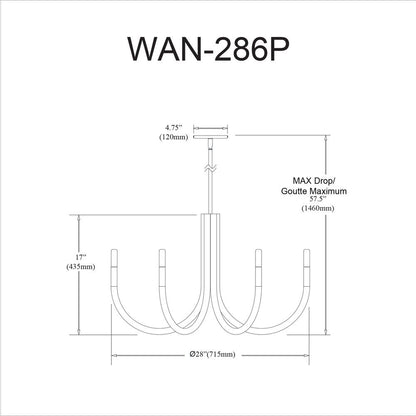 6LT Incandescent Chandelier, MB & AGB