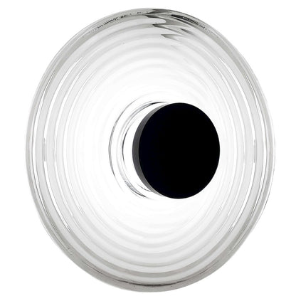 12W Wall Sconce Matte Black with Clear Rippled Glass