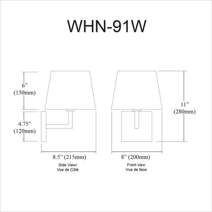 1LT Incandescent Wall Sconce,  AGB, White Shade