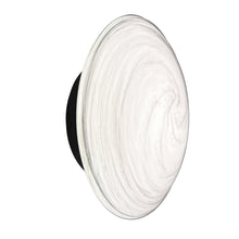 5W Wall Sconce in Matte Black w/ Swirl Glass