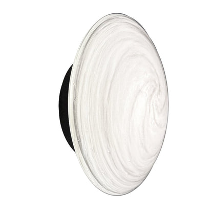 5W Wall Sconce in Matte Black w/ Swirl Glass