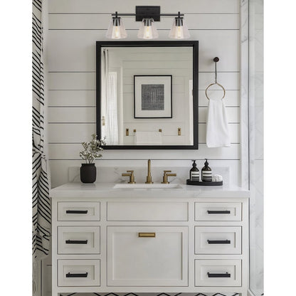 3 Light Vanity in Matte Black