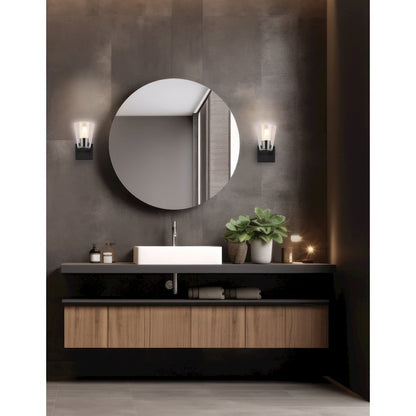 1 Light Wall Sconce in Matte Black