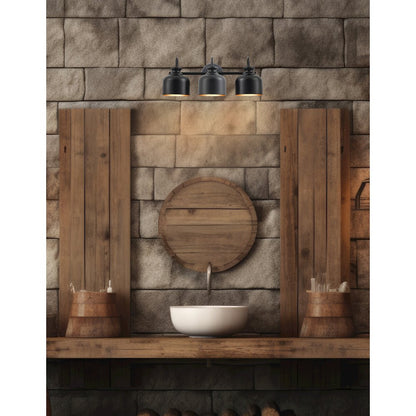 3 Light Vanity in Matte Black