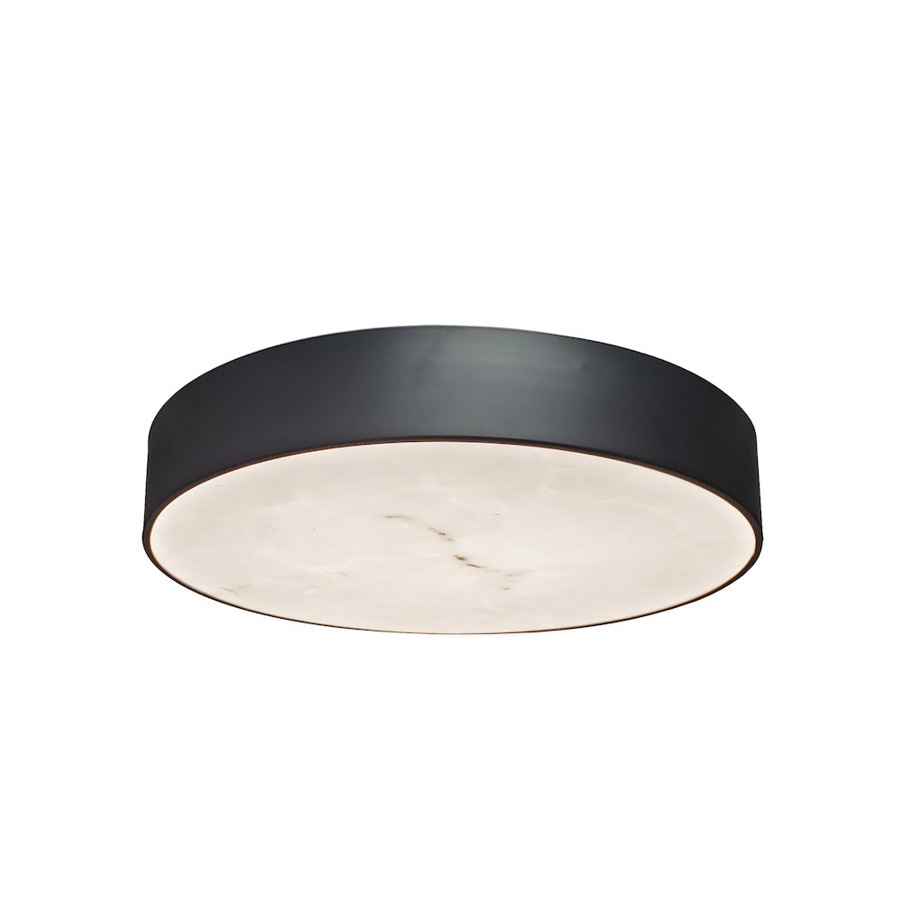 30W Flush Mount in Matte Black w/ Alabaster Diffuser