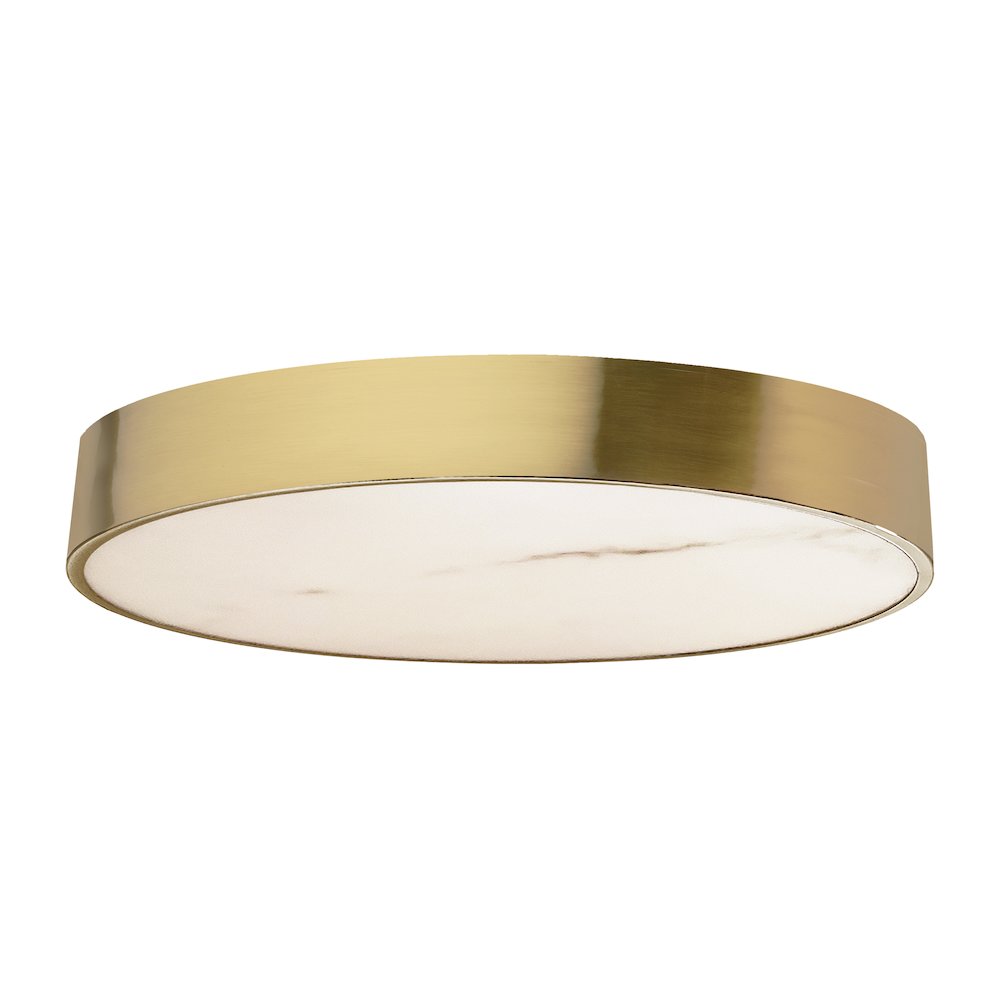 40W Flush Mount in Aged Brass w/ Alabaster Diffuser