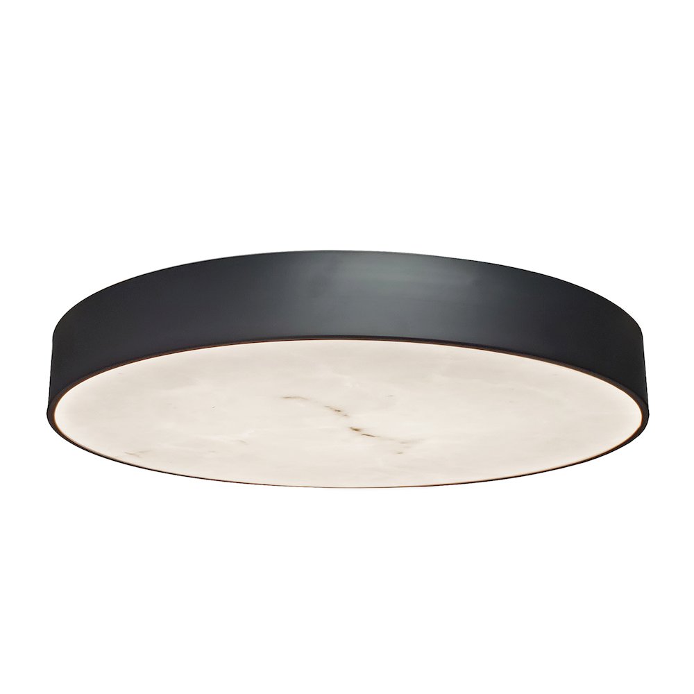 40W Flush Mount in Matte Black w/ Alabaster Diffuser