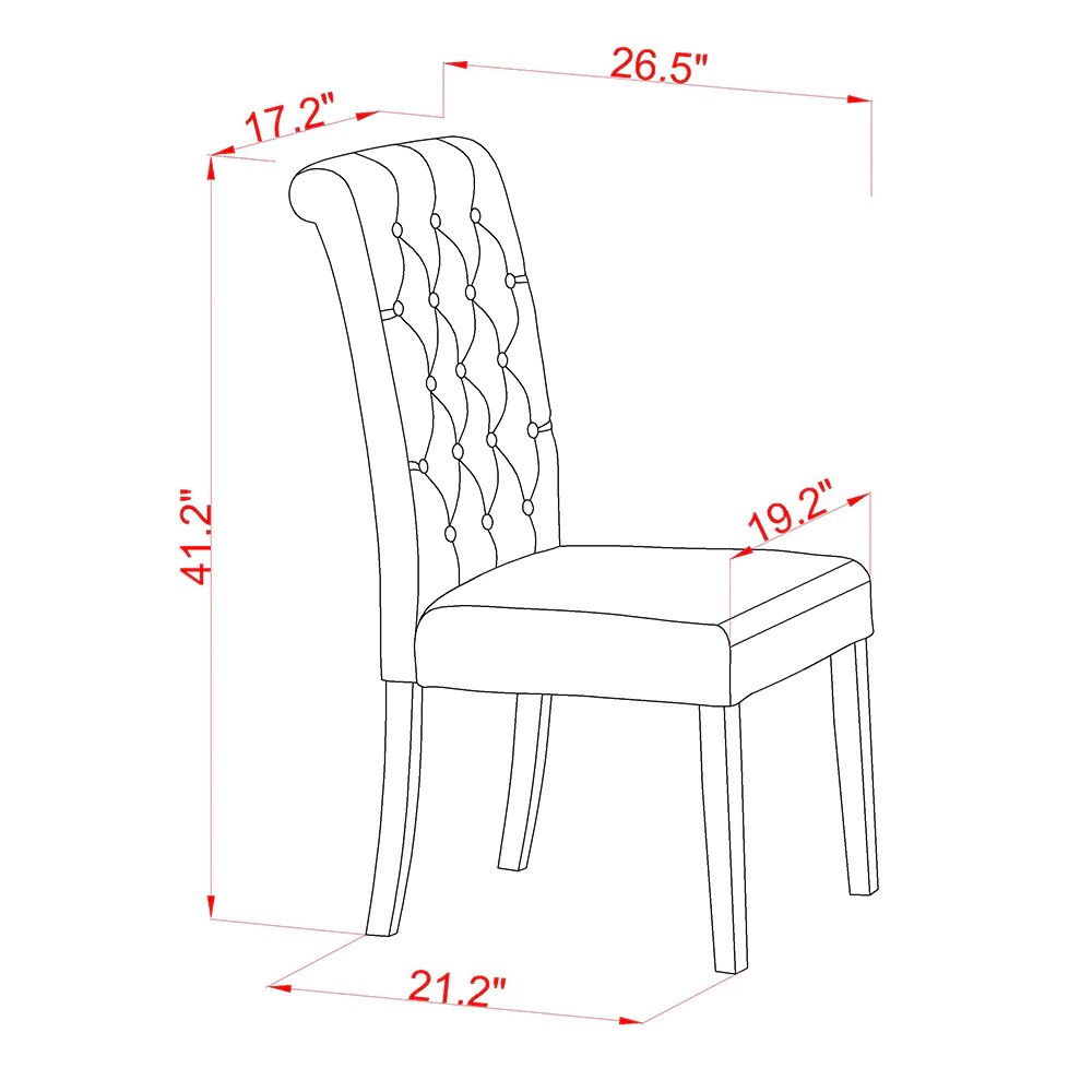 Dining Room Set Linen White, BOBR5-WHI-02