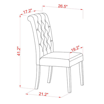 Dining Room Set Linen White, BOBR5-WHI-02