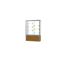 Challenger  48"W x 66"H x 16"D  Floor Case, Plaque Back, Satin Finish, Lt. Oak Vinyl Base