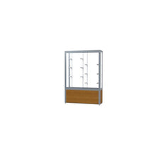 Challenger  48"W x 66"H x 16"D  Floor Case, White Back, Satin Finish, Lt. Oak Vinyl Base