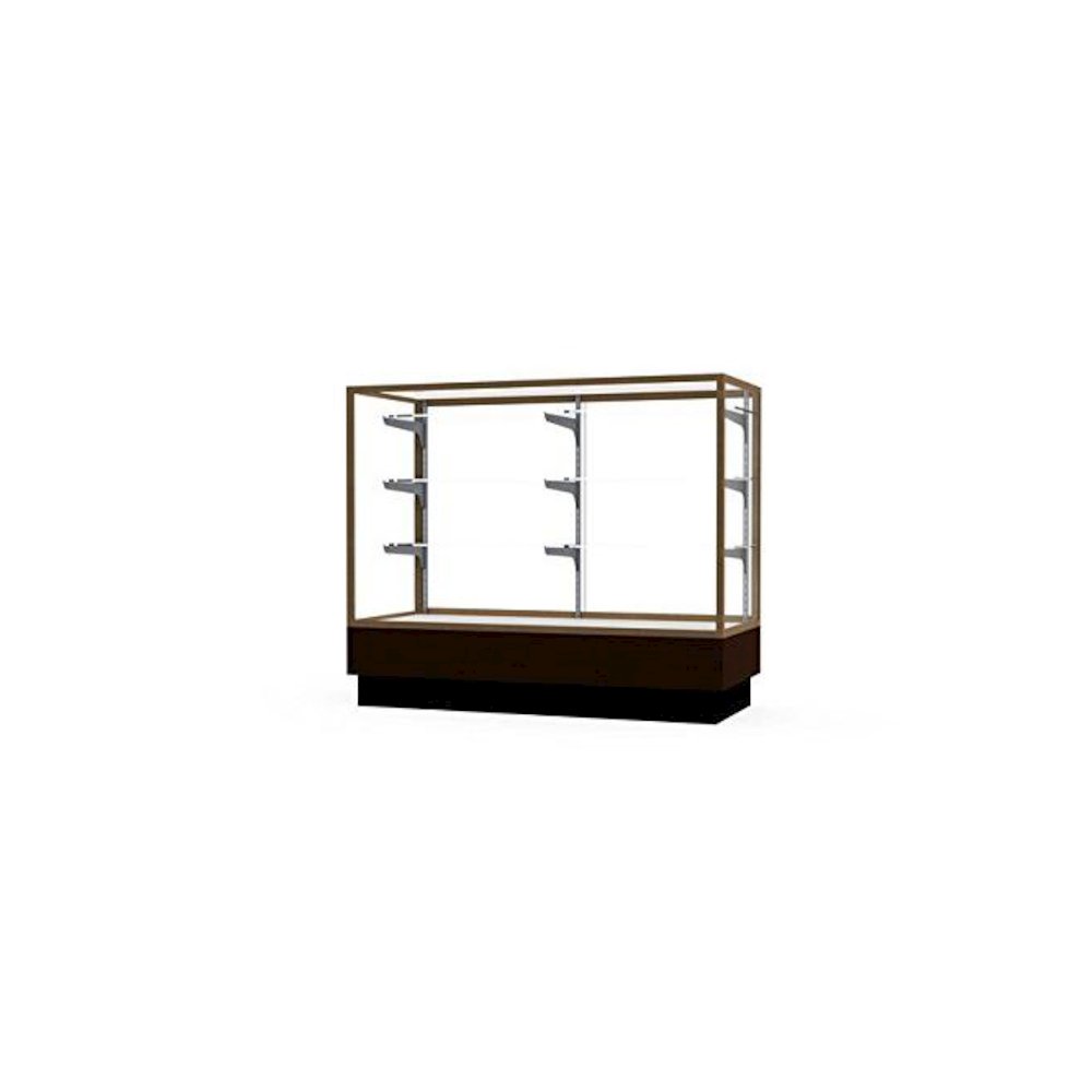 Merchandiser  48"W x 40"H x 20"D  Counter Case,  Champagne Finish, Walnut Base