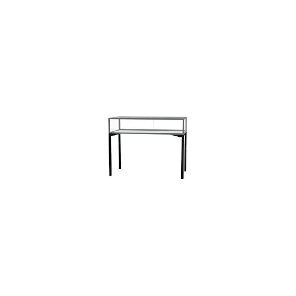 Keepsake   48"W x 10"H x 24"D  Table Top Four Leg Case, Sliding Door, Satin Finish