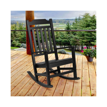 All-Weather Poly Resin Rocking Chair in Black