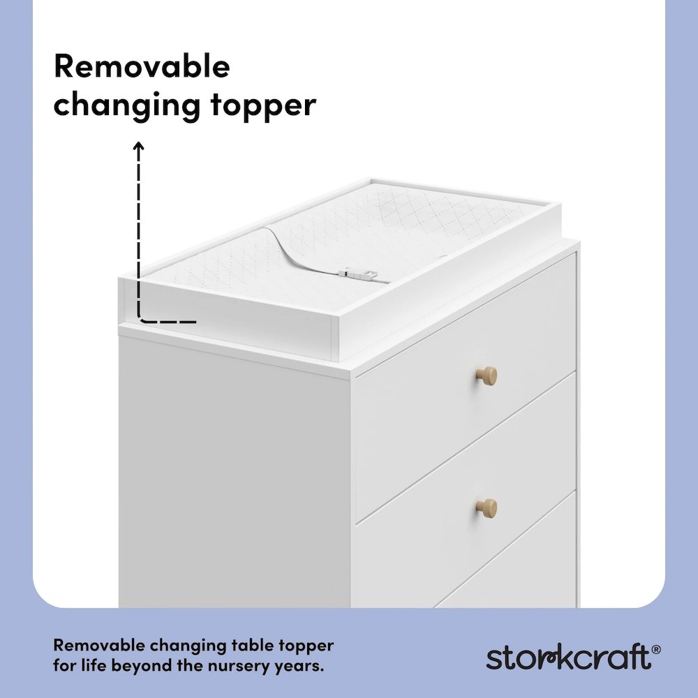 California 3 Drawer Chest With Topper - White with Driftwood