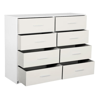 8-Drawer Dresser with Large Fabric Drawers, White