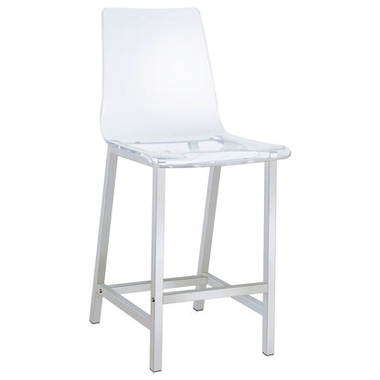 Juelia Clear Acrylic Counter Chair Chrome (Set of 2)
