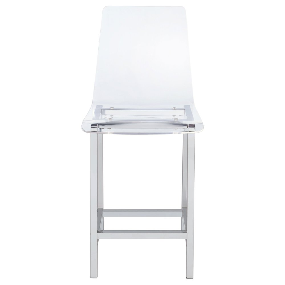 Juelia Clear Acrylic Counter Chair Chrome (Set of 2)