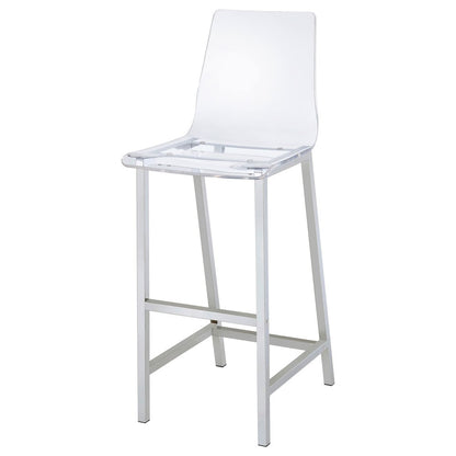 Juelia Clear Acrylic Bar Chair Chrome (Set of 2)