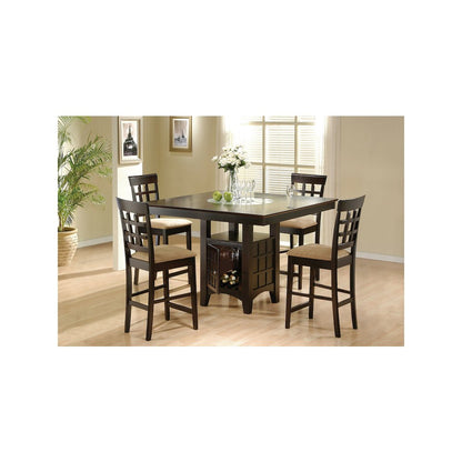 Gabriel 5-piece Square Counter Height Dining Set Cappuccino