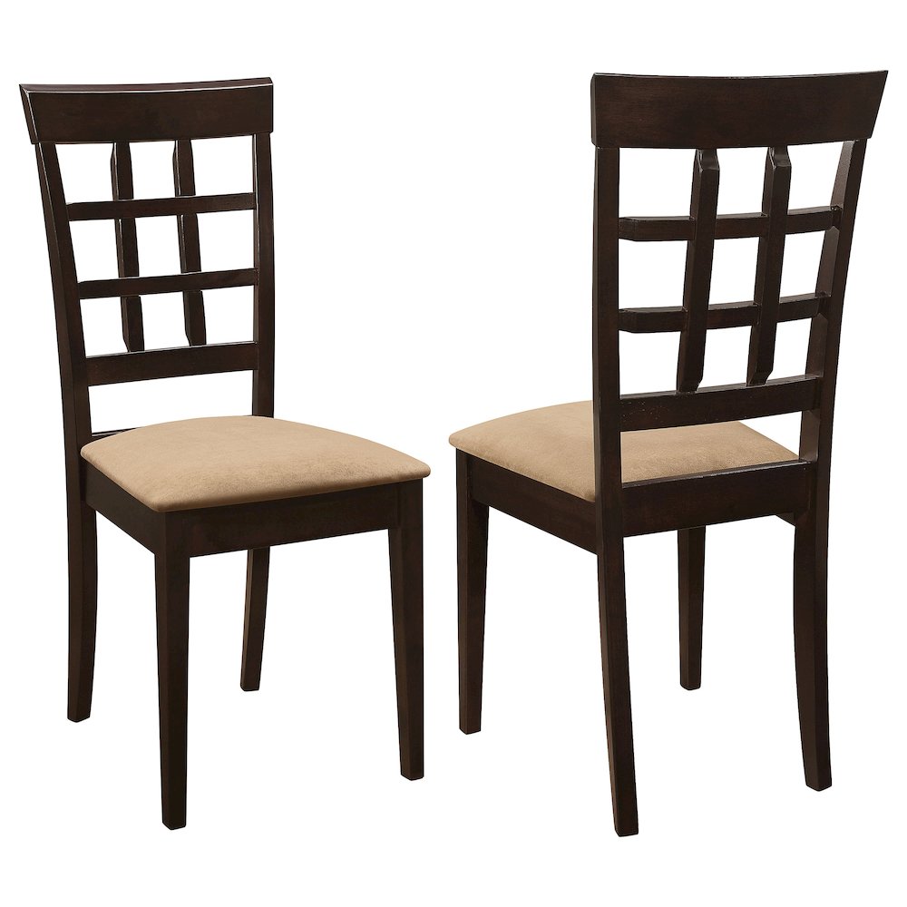 Gabriel Lattice Back Dining Side Chair Cappuccino (Set of 2)