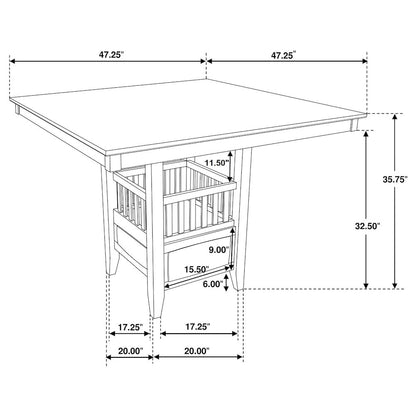Jaden 5-piece Square Counter Height Dining Set Espresso
