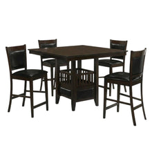Wood Square Counter Height Dining Table and Chairs Set for Dining Room, Espresso