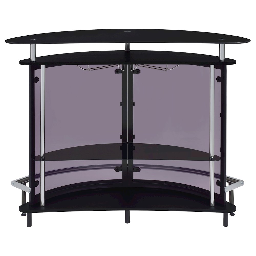 Amarillo Freestanding Glass Top Home Bar Wine Cabinet Black