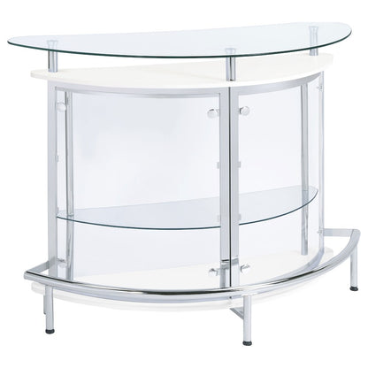 Amarillo Freestanding Glass Top Home Bar Wine Cabinet White
