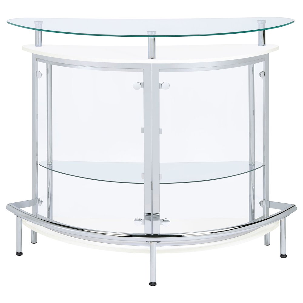 Amarillo Freestanding Glass Top Home Bar Wine Cabinet White
