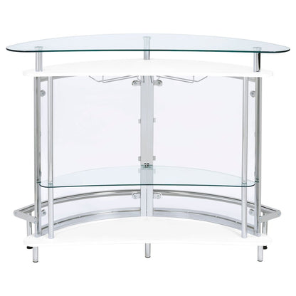 Amarillo Freestanding Glass Top Home Bar Wine Cabinet White