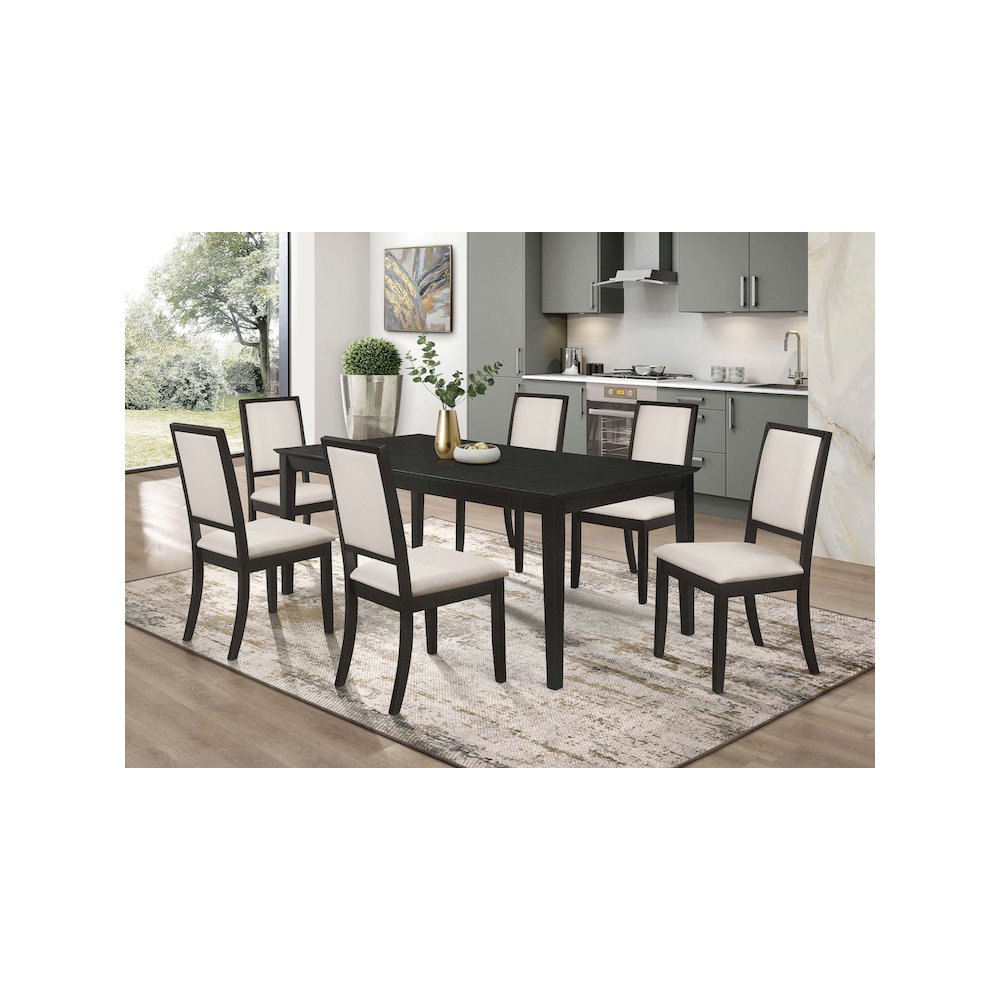 Louise Rectangular 78-inch Extension Leaf Dining Table Black
