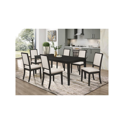 Louise 7-piece Rectangular Extension Leaf Dining Set Black