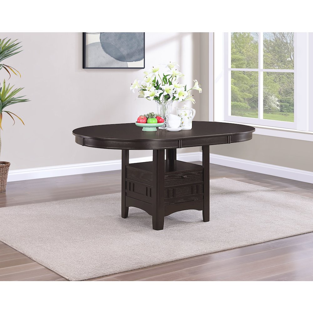 Lavon Oval 60-inch Extension Leaf Dining Table Espresso