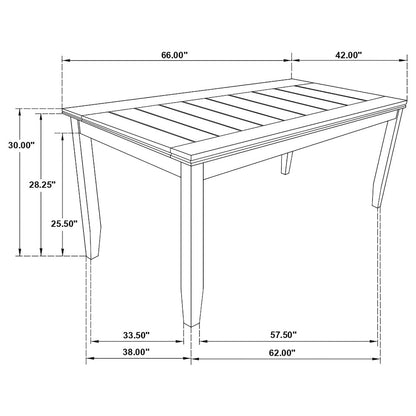Dalila Rectangular 66-inch Wood Dining Table Cappuccino