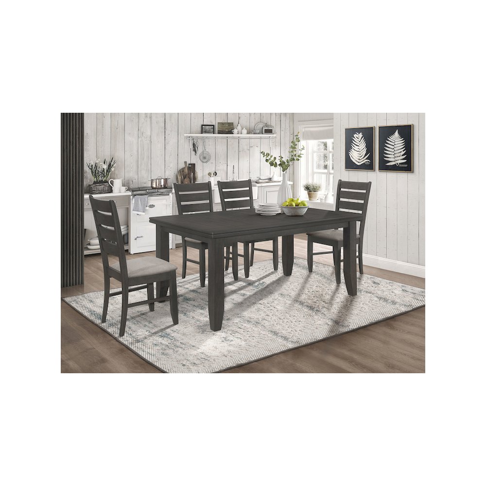Dalila 5-piece Rectangular Dining Table Set Dark Grey